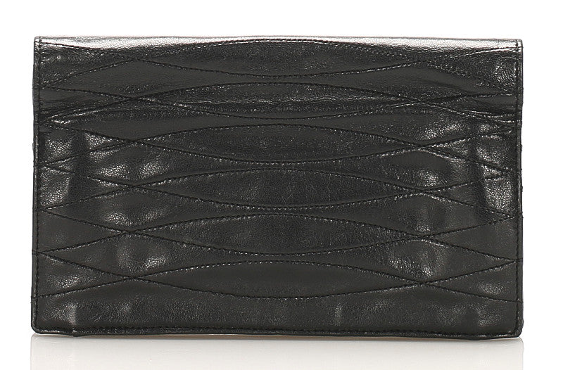 シャネル ココマーク ブラック レザー 長財布 レディース CHANEL 中古