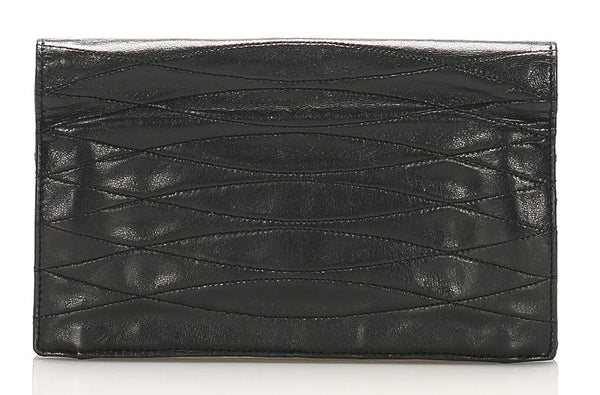 シャネル ココマーク ブラック レザー 長財布 レディース CHANEL 中古