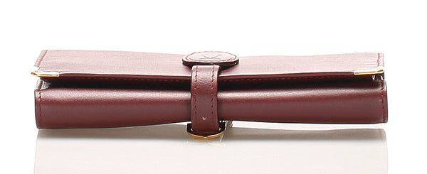 カルティエ マスト ボルドー レザー 長財布 ユニセックス CARTIER 中古