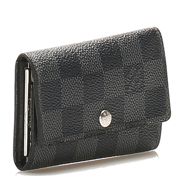 ルイ ヴィトン ダミエ グラフィット ミュルティクレ6 N62662 グレー ブラック PVC レザー キーケース メンズ LOUIS VUITTON 中古