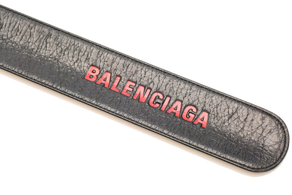 バレンシアガ 469170 ブラック レザー ブレスレット メンズ BALENCIAGA 中古