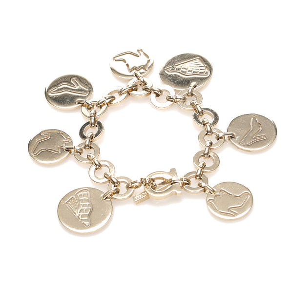 サルヴァトーレフェラガモ ゴールド メッキ ブレスレット レディース Salvatore Ferragamo 中古