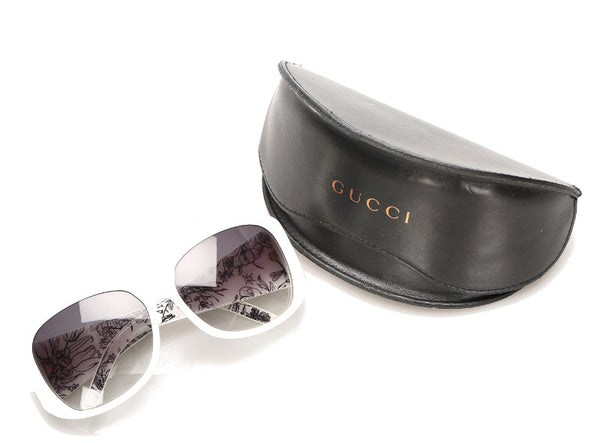 グッチ ホワイト プラスチック サングラス レディース GUCCI 中古