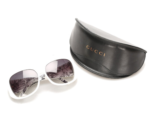 グッチ ホワイト プラスチック サングラス レディース GUCCI 中古