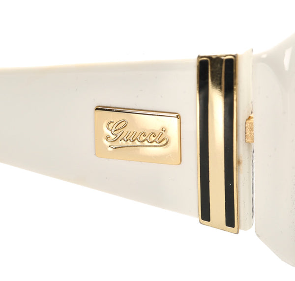 グッチ ホワイト プラスチック サングラス レディース GUCCI 中古
