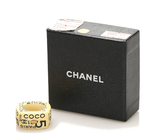 シャネル イエロー プラスチック リング 指輪 レディース CHANEL 14号 中古