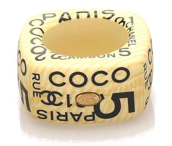 シャネル イエロー プラスチック リング 指輪 レディース CHANEL 14号 中古