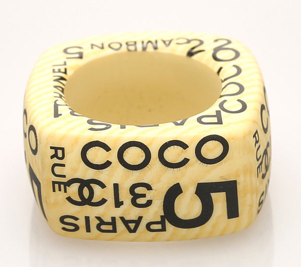 シャネル イエロー プラスチック リング 指輪 レディース CHANEL 14号 中古