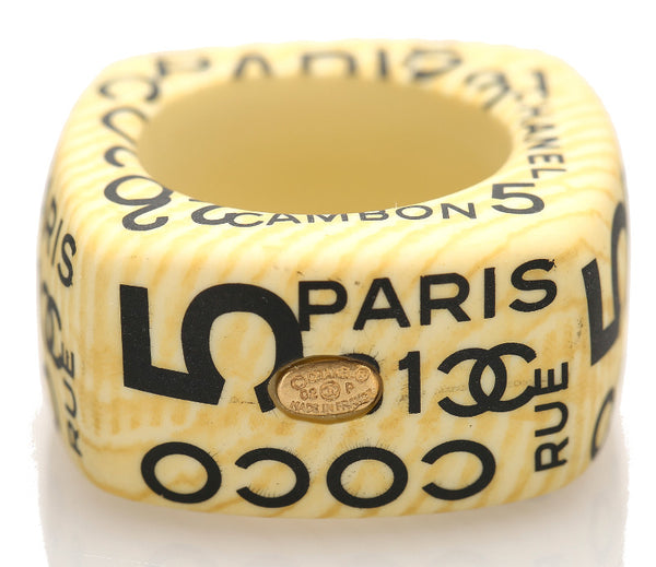 シャネル イエロー プラスチック リング 指輪 レディース CHANEL 14号 中古