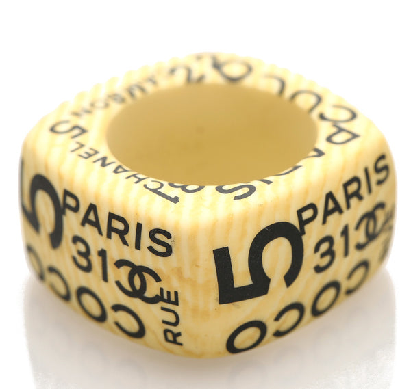 シャネル イエロー プラスチック リング 指輪 レディース CHANEL 14号 中古