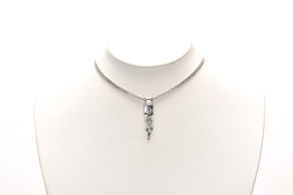 クリスチャンディオール シルバー メタル ネックレス レディース Christian Dior 中古