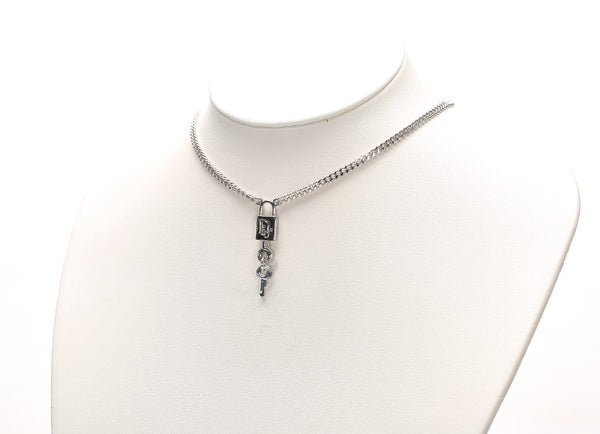 クリスチャンディオール シルバー メタル ネックレス レディース Christian Dior 中古