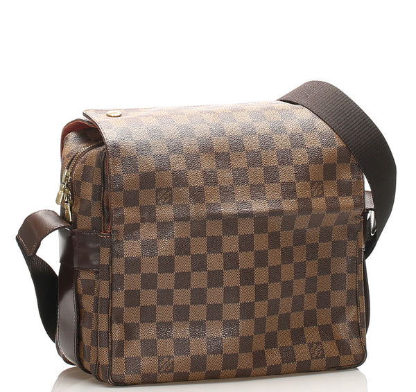 ルイ ヴィトン ダミエ ナヴィグリオ N45255 ブラウン PVC レザー 斜め掛け ショルダーバッグ ユニセックス LOUIS VUITTON 中古