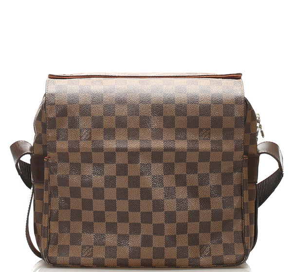 ルイ ヴィトン ダミエ ナヴィグリオ N45255 ブラウン PVC レザー 斜め掛け ショルダーバッグ ユニセックス LOUIS VUITTON 中古