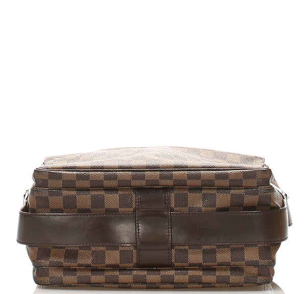 ルイ ヴィトン ダミエ ナヴィグリオ N45255 ブラウン PVC レザー 斜め掛け ショルダーバッグ ユニセックス LOUIS VUITTON 中古