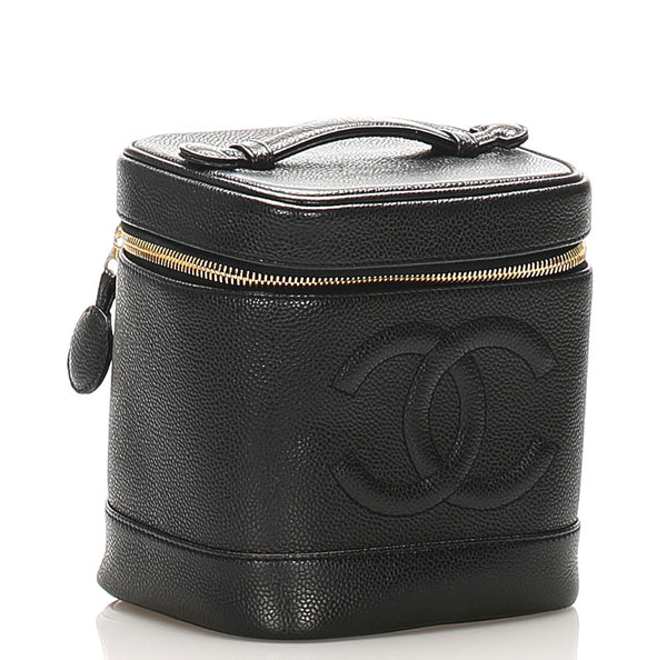 シャネル ココマーク ブラック キャビアスキン バニティバッグ レディース CHANEL 中古