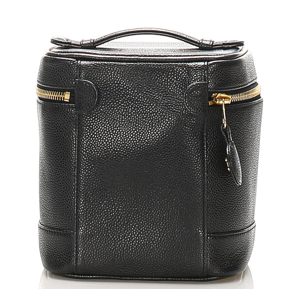 シャネル ココマーク ブラック キャビアスキン バニティバッグ レディース CHANEL 中古