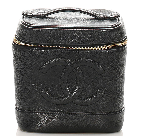 シャネル ココマーク ブラック キャビアスキン バニティバッグ レディース CHANEL 中古