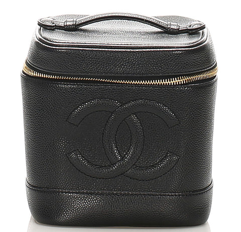 シャネル ココマーク ブラック キャビアスキン バニティバッグ レディース CHANEL 中古