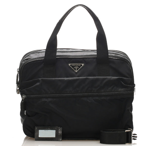 プラダ ブラック ナイロン レザー ビジネスバッグ メンズ PRADA 中古