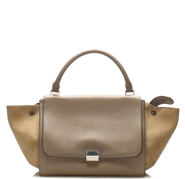 セリーヌ グレー レザー ハンドバッグ レディース CELINE 中古