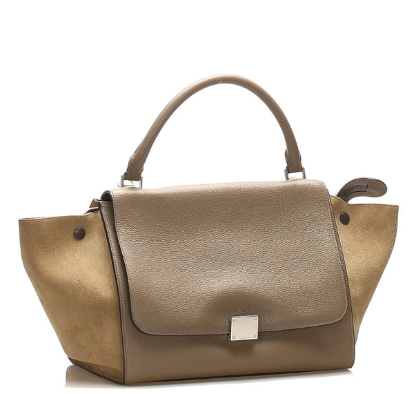 セリーヌ グレー レザー ハンドバッグ レディース CELINE 中古