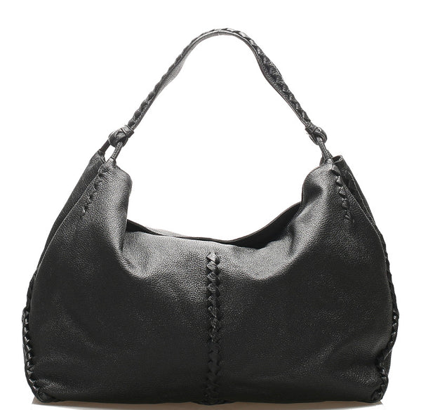 ボッテガヴェネタ ブラック レザー ショルダーバッグ ユニセックス BOTTEGAVENETA 中古