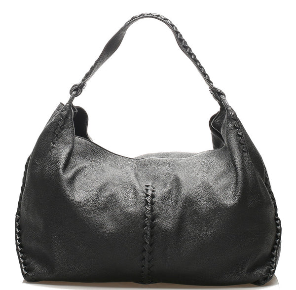 ボッテガヴェネタ ブラック レザー ショルダーバッグ ユニセックス BOTTEGAVENETA 中古