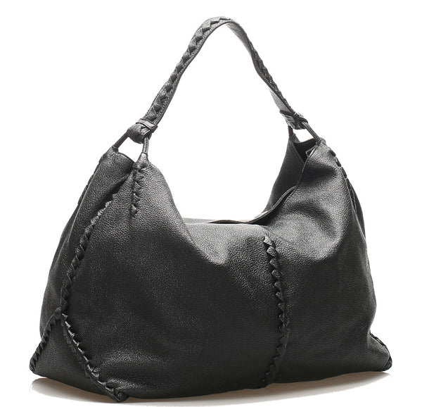 ボッテガヴェネタ ブラック レザー ショルダーバッグ ユニセックス BOTTEGAVENETA 中古