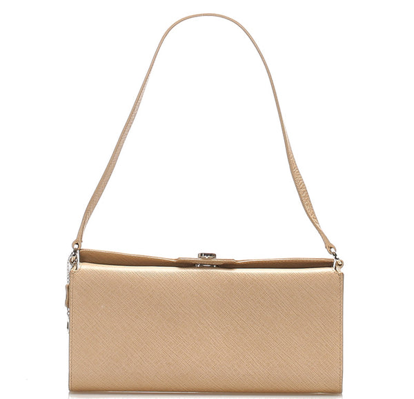 サルヴァトーレフェラガモ ガンチーニ AU-21 5429 ベージュ PVC レザー 肩掛け ショルダーバッグ レディース Salvatore Ferragamo 中古