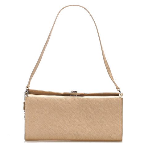 サルヴァトーレフェラガモ ガンチーニ AU-21 5429 ベージュ PVC レザー 肩掛け ショルダーバッグ レディース Salvatore Ferragamo 中古