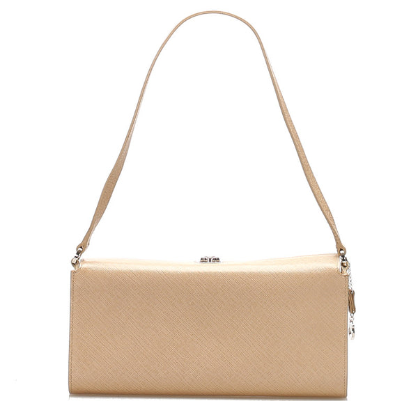 サルヴァトーレフェラガモ ガンチーニ AU-21 5429 ベージュ PVC レザー 肩掛け ショルダーバッグ レディース Salvatore Ferragamo 中古