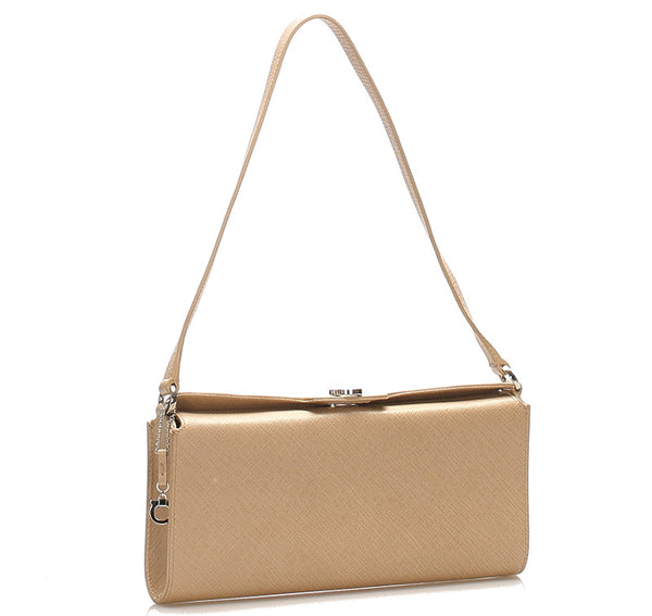 サルヴァトーレフェラガモ ガンチーニ AU-21 5429 ベージュ PVC レザー 肩掛け ショルダーバッグ レディース Salvatore Ferragamo 中古