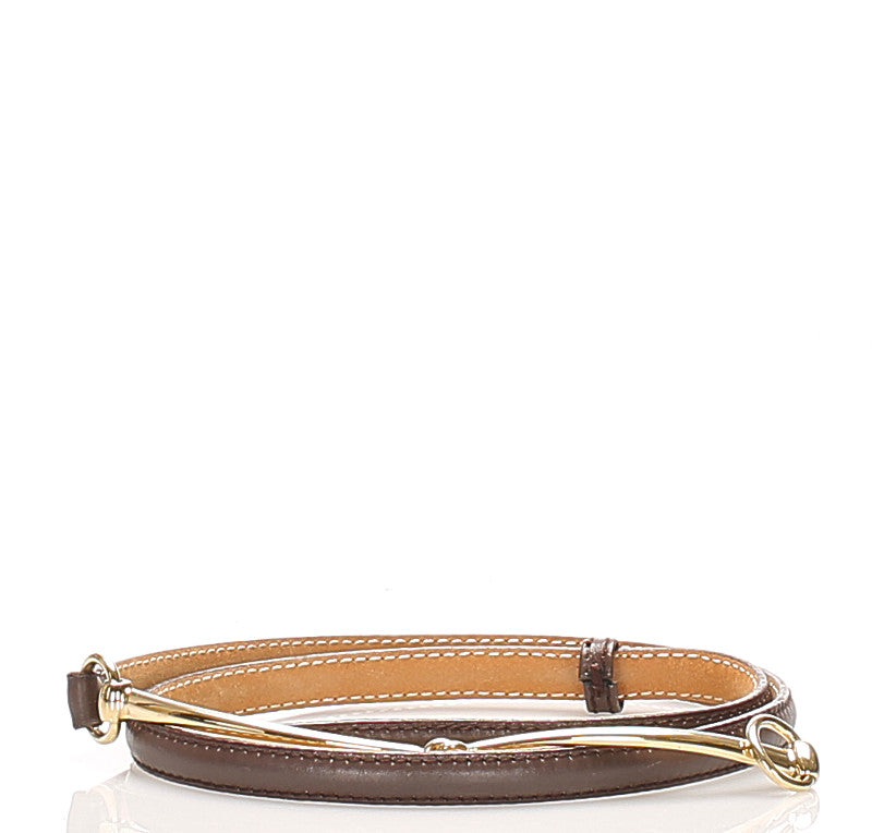 グッチ 037 1766 1110 0 ブラウン ゴールド レザー メッキ ベルト レディース GUCCI 中古