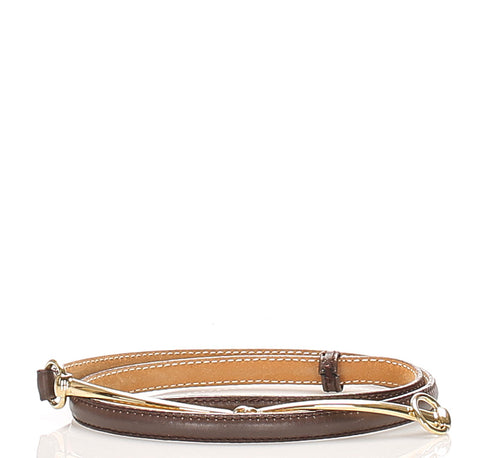 グッチ 037 1766 1110 0 ブラウン ゴールド レザー メッキ ベルト レディース GUCCI 中古