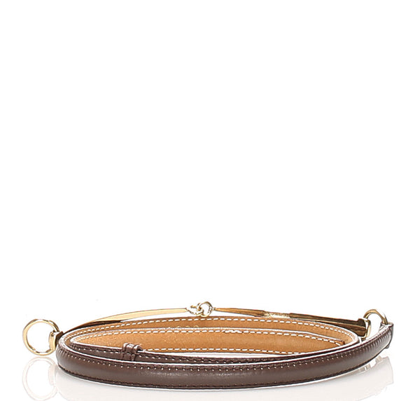 グッチ 037 1766 1110 0 ブラウン ゴールド レザー メッキ ベルト レディース GUCCI 中古