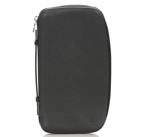 ルイ ヴィトン タイガ オーガナイザー アトール M30652 ブラック グレー レザー 長財布 メンズ LOUIS VUITTON 中古