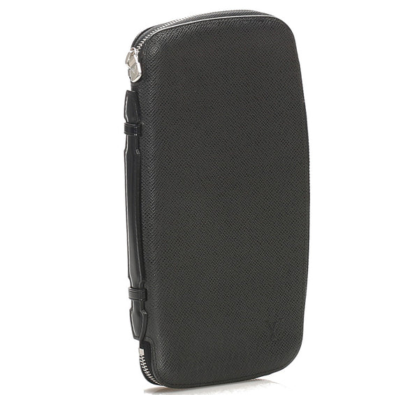 ルイ ヴィトン タイガ オーガナイザー アトール M30652 ブラック グレー レザー 長財布 メンズ LOUIS VUITTON 中古