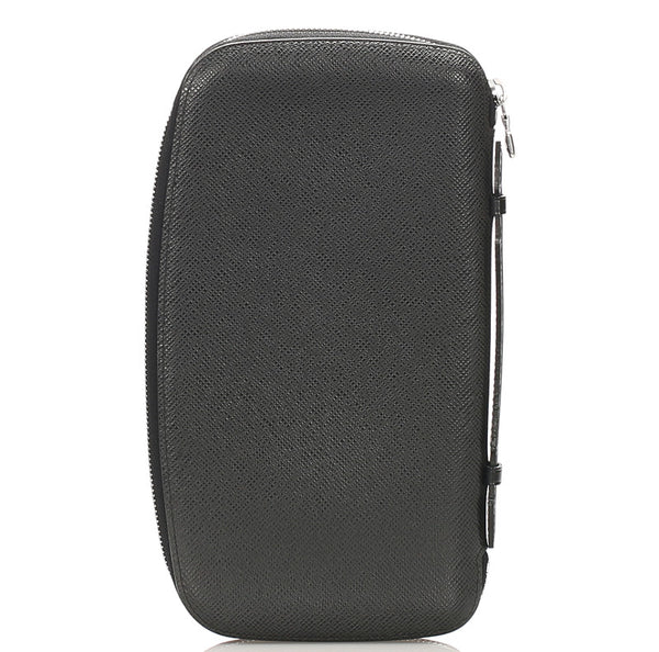 ルイ ヴィトン タイガ オーガナイザー アトール M30652 ブラック グレー レザー 長財布 メンズ LOUIS VUITTON 中古