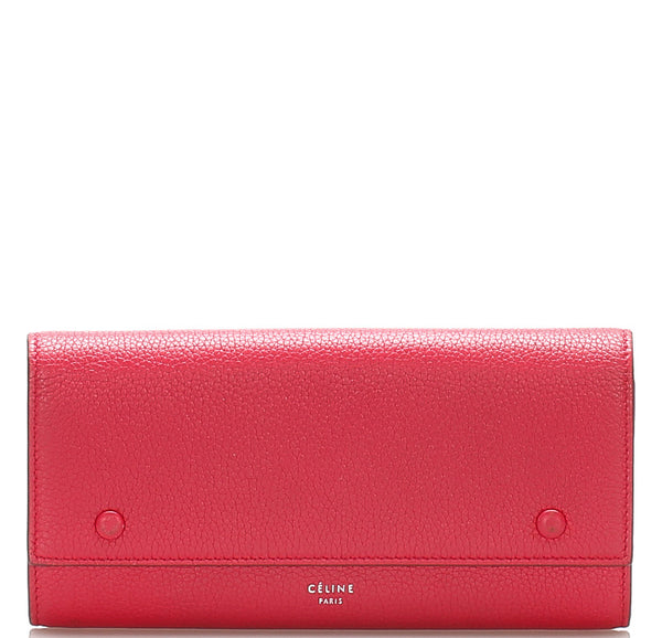 セリーヌ ピンク レザー 長財布 レディース CELINE 中古