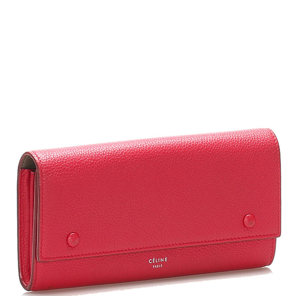 セリーヌ ピンク レザー 長財布 レディース CELINE 中古