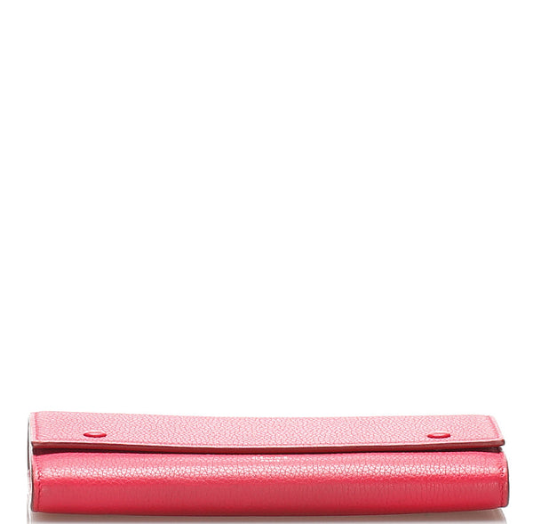 セリーヌ ピンク レザー 長財布 レディース CELINE 中古