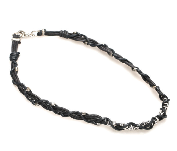 ドルチェアンドガッバーナ ブラック シルバー コットン メタル チョーカー ユニセックス DOLCE&GABBANA 【中古】