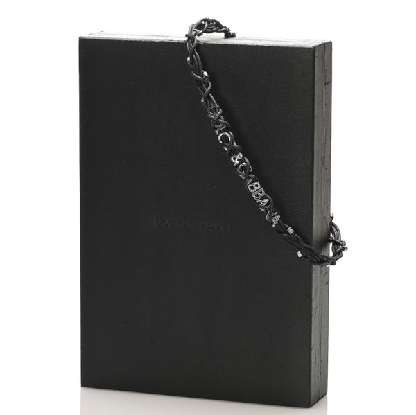 ドルチェアンドガッバーナ ブラック シルバー コットン メタル チョーカー ユニセックス DOLCE&GABBANA 【中古】