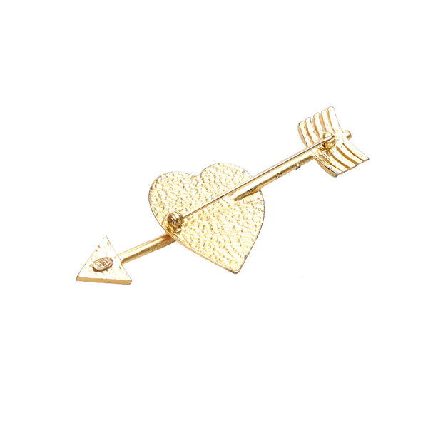 シャネル ゴールド ピンク メッキ ハート ブローチ アロー レディース CHANEL 中古