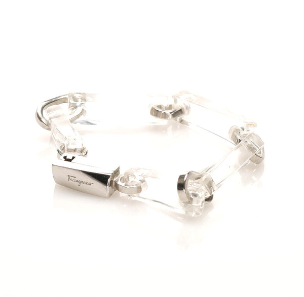 サルヴァトーレフェラガモ シルバー 透明 メタル ブレスレット レディース Salvatore Ferragamo 中古