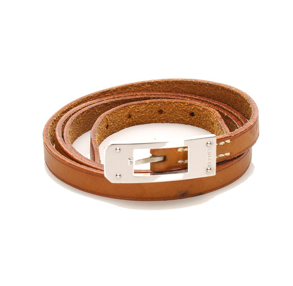 エルメス ブラウン レザー ブレスレット レディース HERMES 中古