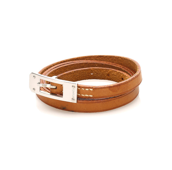エルメス ブラウン レザー ブレスレット レディース HERMES 中古