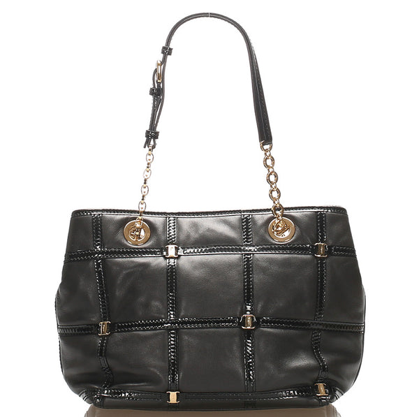 サルヴァトーレフェラガモ GG-21 C986 ブラック レザー ハンドバッグ レディース Salvatore Ferragamo 中古