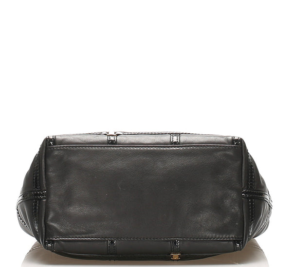 サルヴァトーレフェラガモ GG-21 C986 ブラック レザー ハンドバッグ レディース Salvatore Ferragamo 中古